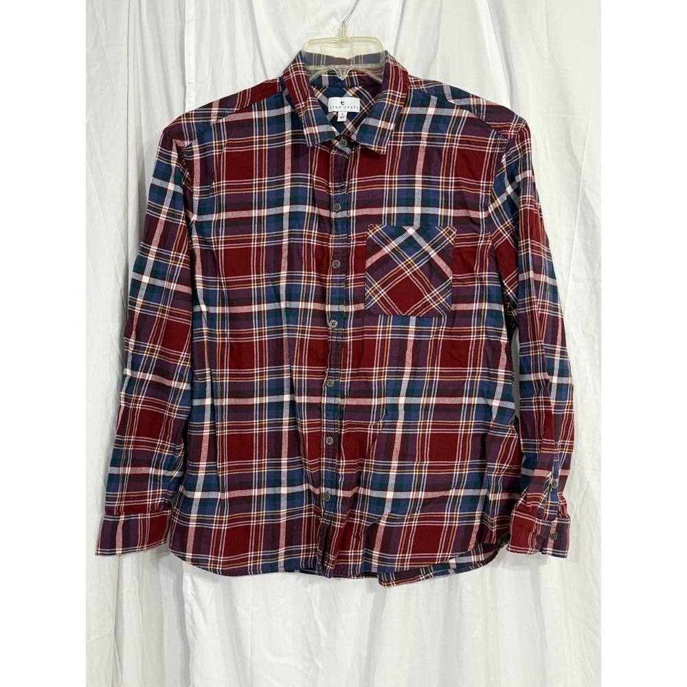 True Craft Women's‎ Flannel Long Sleeve Button Down Shirt Size Large